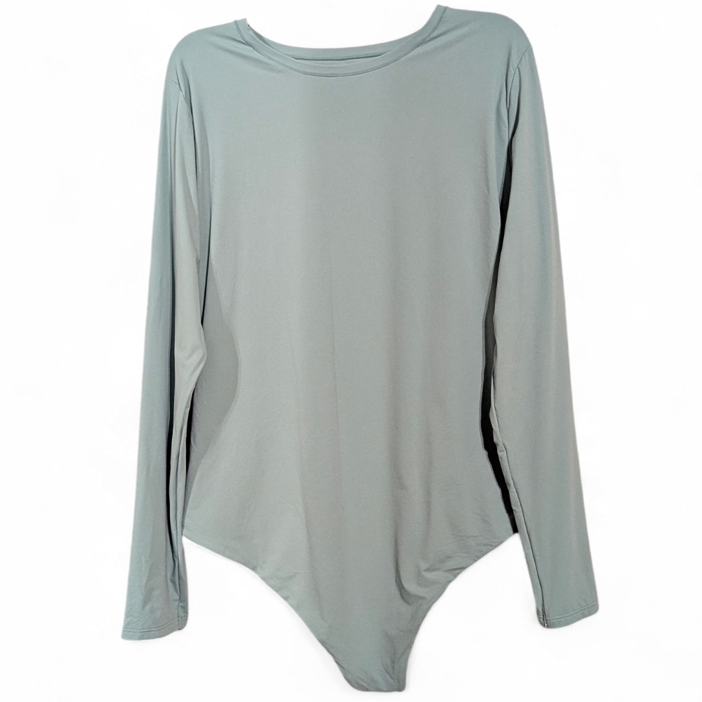 🌿 NWT Auden Luxury Collection Moss Green Long Sleeve Bodysuit XXL ✨